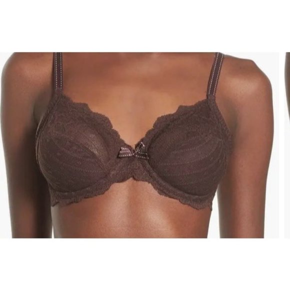 Chantelle Brown Lace Rive Gauche Bra 42DDD